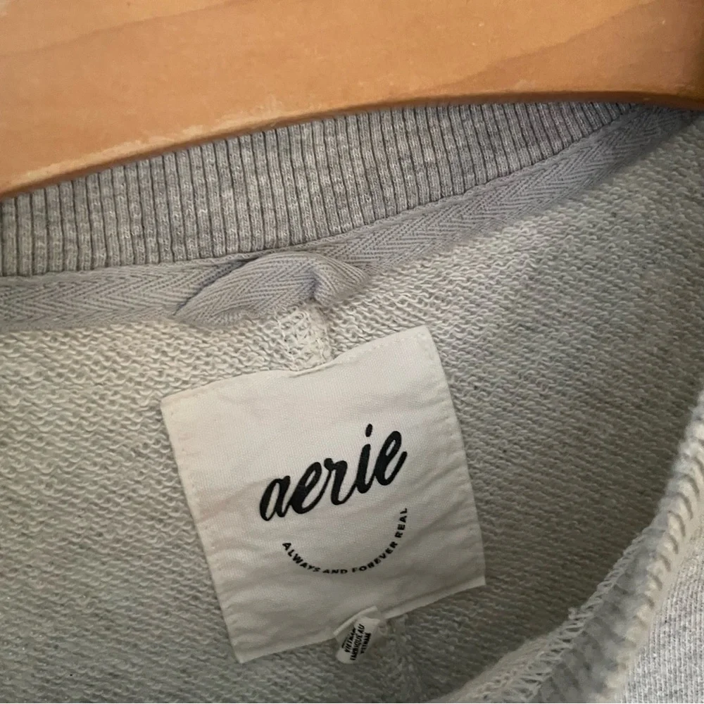Aerie Dance Academy Big Chill Crew Sweatshirt Pullover Oversized Grey Size Small - Picture 9 of 9